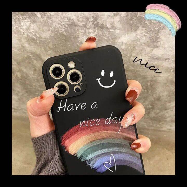 เคสศัพท์-สายรุ้ง-ใบหน้ายิ้มแย้ม-vivo-y15-y17-y12-y19-v15-y30-y50-เคสศัพท์-y85-ของเหลว-ซิลิโคน-เคสศัพท์มือถือ-vivo-เคส