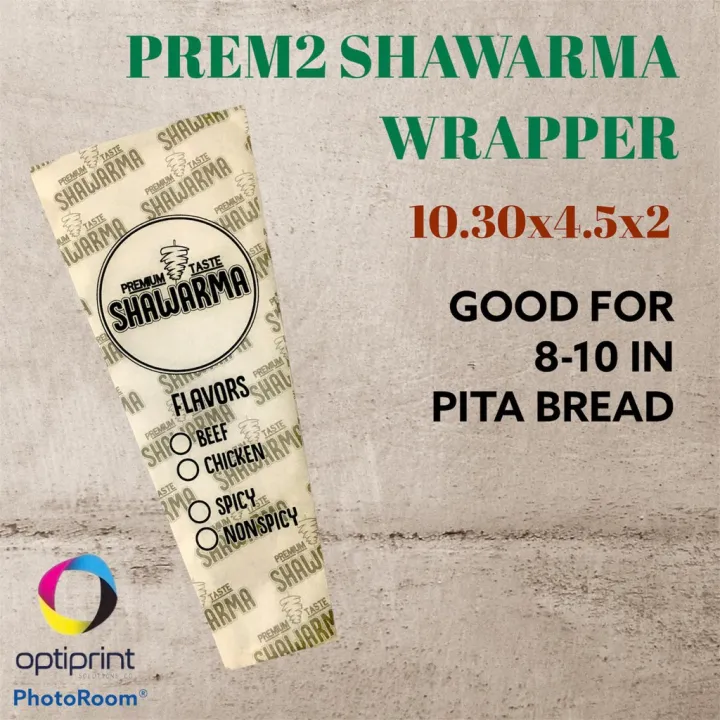 Shawarma Wrapper Prem2 Design with Flavors(100pcs) Greaseproof Paper ...