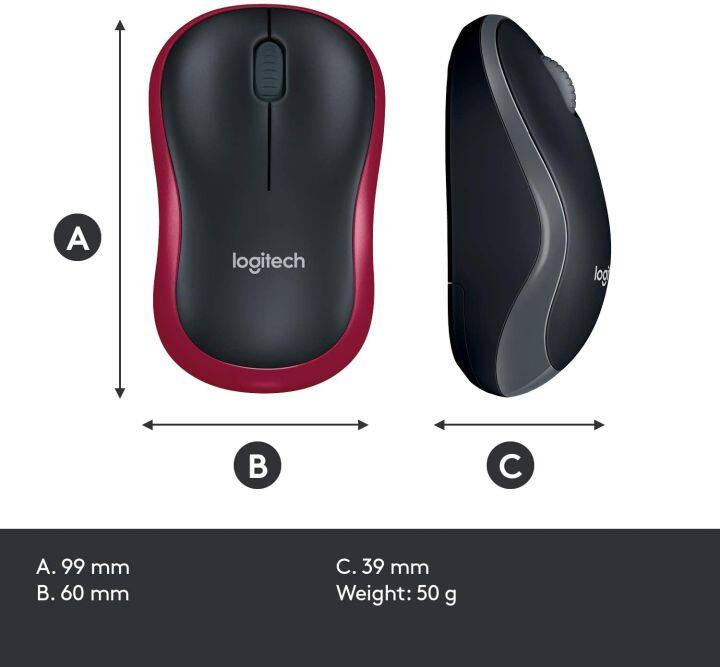 logitech-m185-wireless-mouse-red-เมาส์ไร้สาย-สีแดง-ของแท้-ประกันศูนย์-3ปี