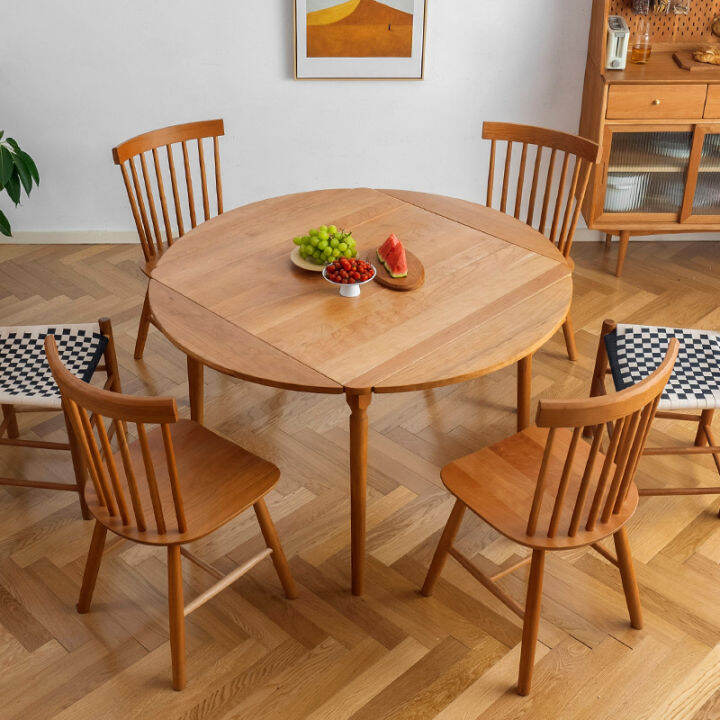 Mori planting Japanese solid wood dining table household small folding