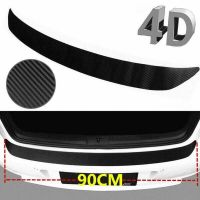 90cm 4D Carbon Fiber Car Rear Trunk Bumper Sticker Guard Pad Scuff Protective Sill Anti-Scratch Cover Decal Strip Bumper Stickers Decals  Magnets