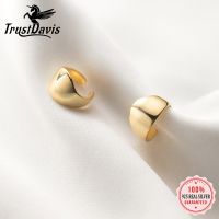 {Han ornaments}TrustDavis Real 925 Sterling Silver Fashion Smooth Surface Clip Earrings For Women งานแต่งงานวันเกิดเครื่องประดับ Fine DB518