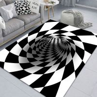 Abstract Geometric Optical Doormat 3D Vortex Illusion Carpet Entrance Door Floor Mat Non-slip Floor Mat Living Room Decor Rugs