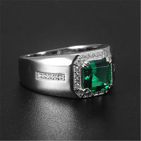 a Sederhana Ang Safir Emerald Fashion Pria Wanita Kristal Berlian Platinum Cincin Kawin Silver Rings