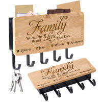 Personalized Customized Hanger Key Hook Family Home Hook Up Keys Ring Holder Decorations Creative Bamboo Furniture Hooks Gifts