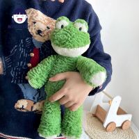 Kawaii Frog Plush Toy Big Eyes Frog Soft Stuffed Animal Smile Green Frog Plushie Figure Doll Kids Comfort Appease Toy Room Decor