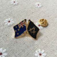 〖Maximus metals〗นิวซีแลนด์ธง Freemason Masonic Pin ป้ายโลหะหัตถกรรมของที่ระลึกเข็มกลัดและ Pin ปกฟรี Masons ผีเสื้อคลัทช์