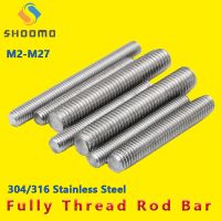 304 Stainless Steel Fully Threaded Bar Rod Stud Right Hand Thread  Lead Screw for Anchor Bolts Clamps Hangers Fastener M2-M5 Nails Screws Fasteners