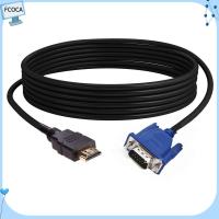 FCOCA 1-5m ร้อน ตัวเชื่อมต่อวิดีโอ ดิจิทัล HDMI เข้ากันได้กับตัวแปลง VGA ชายไปชาย เอาต์พุตการแสดงผล สายแปลง AV