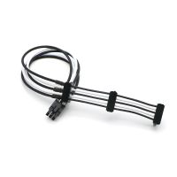 Single Sleeved 6Pin to 3x SATA 15Pin Modular PSU Power Cable for Corsair PSU.