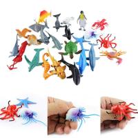 24pcs Mini Simulation Small Marine Animal Model Toy Q7L8