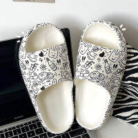 2022 Fashion Women Slippers Summer Beach Soft Thick Platform Sandals EVA Home Outdoor Non-slip Printing Graffiti Cozy Man Shoes