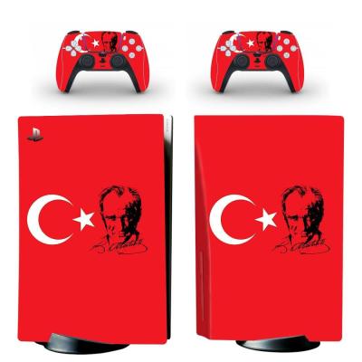 (MQ รูปแบบใหม่) ธงไก่งวง PS5รุ่นดิสก์มาตรฐานสติ๊กเกอร์สกินรูปลอกสำหรับ PlayStation 5เครื่องควบคุมและคอนโซล PS5สติ๊กเกอร์สกินเคสและอ่าว