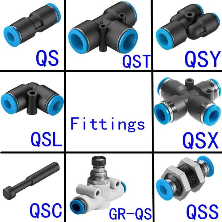 FESTO Type Pneumatic Fitting Pipe Connector Tube Air Quick Fittings 4mm 6mm 8mm 10mm 12mm QS QSS