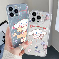 สำหรับ Realme C35 C11 2021 C12 C15 C21Y C25Y C25S Realme 5 5i 6i 8 Pro ใหญ่น่ารักหูสุนัข Cinnamoroll คุณภาพสูงขอบสี่เหลี่ยม Air ปลอกหมอน Full Len กรณีป้องกัน