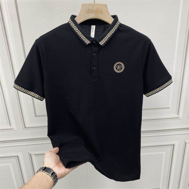 original-summer-and-autumn-new-business-casual-lapel-top-mens-trendy-short-sleeved-t-shirt-tide-brand-high-end-embroidery-polo-shirt