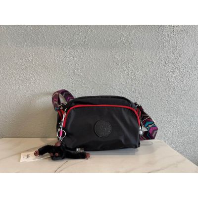 Kipling Hot-Selling Small Flap Bag Shoulder Cross-Body Female KI4386 Linen Black
