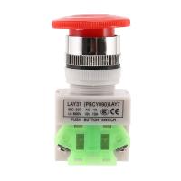 Red Mushroom Cap 1NO 1NC DPST Emergency Stop Push Button Switch AC 660V 10A