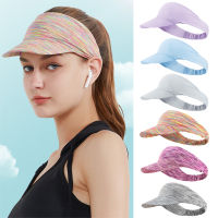 [hot]Summer Empty Top Foldable Sport Running Hat Fashion Colorful Women Simple Quick Dry Tie Dye Beach Cap Ice Silk Sun Visor Hat