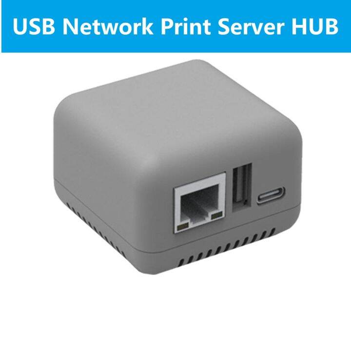 Mini USB Network Printer Server Hub Port Adapter รองรับ TF Card สูงสุด256GB Splitter