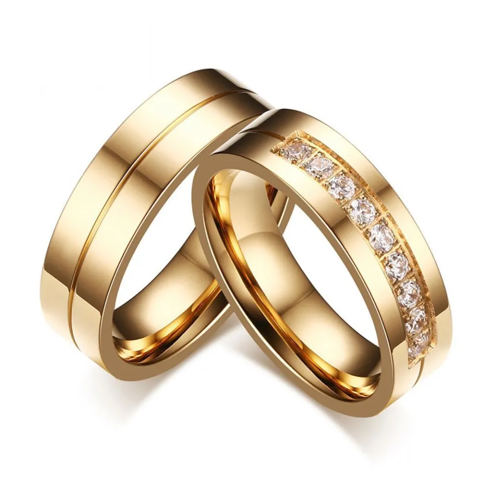 Gold band rings 2025 for couple