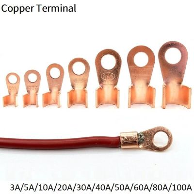 Terminal OT 3/5/10/20/30/40/50/60/100A Splice Wire Dia Bare Copper Nose O Shape Crimp Naked Battery Cable Connector Open Lug Electrical Connectors
