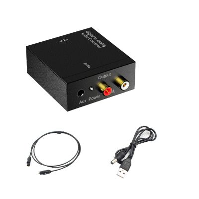 1 Set 3.5mm Optical Fiber Digital to Analog Digital Audio Decoder Amplifier Audio Aux Rca L / R Converter Spdif