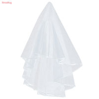 Sunsing ผ้าคลุมหน้างานแต่งงานสีขาวสีขาวคู่ริบบิ้นขอบศูนย์ของใช้ในงานเลี้ยงสละโสดผ้าคลุมหน้าเจ้าสาวในงานแต่ง