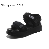 Marquise1997 ้องเท้าผูหญิง รองเท้าแตะลิ่ม รองเท้าแตะเสริมส้นผู้หญิง เหมาะ สม หรู ทันสมัย สง่า FDL2392ZLE 39Z230926