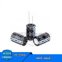 5Pcs 400V 68UF 18*25มม.ตัวเก็บประจุแบบอิเล็กโทรไลติก DIP 20% 68UF 400V 18x25mm