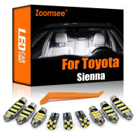 Zoomsee ภายใน LED สำหรับ Toyota สำหรับ Sienna 1997-2018 2019 2020 Canbus หลอดไฟในร่มโดมแผนที่ Light ไม่มีข้อผิดพลาดรถชุด