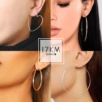 17KM Fashion Temperament Big Circle Gold Earrings Retro Pearl Stars Earring Jewelry Accessories