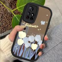 เคสสำหรับเคส Xiaomi Poco M4 Pro 5G ภาพวาดสีน้ำมันเคสลายดอกไม้พื้นผิวกระจกบางนุ่มบางเคสโทรศัพท์