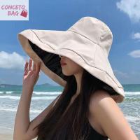 CONCETO หมวกบังแดด หมวกบังแดด การเดินทางการเดินทาง ป้องกันรังสียูวี สีทึบทึบ กิจกรรมกลางแจ้งกลางแจ้ง ชายหาดริมชายหาด หมวกสำหรับผู้หญิง หมวกกันแดดหมวก หมวกทรงถัง หมวกชาวประมงหมวก