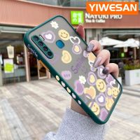 YIWESAN เคสสำหรับ S5 Infinix เคส X652ไลท์แฟชั่นลายดอกไม้ยิ้มมีน้ำค้างแข็งโปร่งใสเคสขอบสี่เหลี่ยมด้านข้างแบบแข็งลายกล้องปลอกซิลิโคนเคสนิ่มป้องกันการกระแทก