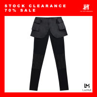 (SIX P.M.) SLIM TROUSERS WITH BLAZER CUT DESIGN / กางเกงผู้หญิง ทรงสลิม ตกแต่งตัดต่อด้วย ดีไซน์ครึ่งสูท / S19