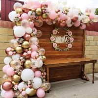 151Pcs Pink White Rose Gold Balloon Baby Shower Garland Arch Kit Gender Reveal Confetti Ballon Birthday Party Wedding Decoration Colanders Food Strain