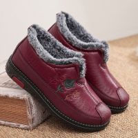 [COD] new old cloth shoes womens plus velvet non-slip to keep warm one pedal middle-aged and elderly snow boots