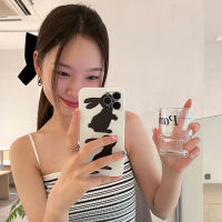 INS Niche Sweet Cool Black Rabbit Phone Case 13 Pro Max iPhone 12 Apple 11ฝาครอบป้องกัน