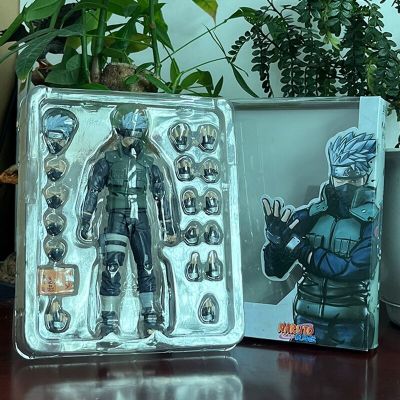 Bandai นารูโตะ: Shippūden ภาพอนิเมะ SHF Hatake Kakashi 2.0ฮีโร่ของ Sharingan ตุ๊กตาขยับแขนขาได้ของเล่นของสะสมของขวัญสำหรับเด็ก