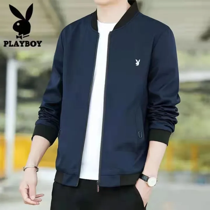 Bebe Store I Playboy Bomber Jacket Ribbed Type Neck Style Plain Korean ...