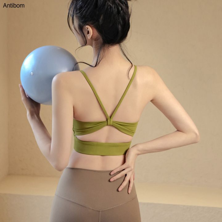 antibom-เสื้อกั๊กโยคะเนื้อนุ่มสำหรับผู้หญิง-ชุดนอนสตรีชุดชั้นในสำหรับออกกำลังกายหลังกลวงออกกำลังกายในยิม