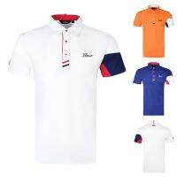 Titleist เสื้อโปโลแขนสั้นกางเกงเล่นกอล์ฟเสื้อยืดผู้ชาย,เสื้อกางเกงเล่นกอล์ฟกีฬากลางแจ้งแห้งเร็วเสื้อยืดผู้ชายในฤดูร้อนปี2019