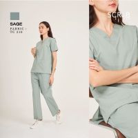 [XS,S,M PRE-ORDER] ชุดสครับคอวี unisex สี Sage (มีบริการปักชื่อ) ผ้า TC210