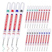 24 Pieces Deep Hole Marker Pens 20 mm Multi Construction Marker Long Nose Waterproof Carpenter Marker Pens