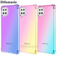 For Samsung Galaxy A12 4G / 5G Phone Cases Covers Gradient Color Silicone Soft TPU Casing Colorful Back Cover Anti Fall Samsung A12 Shockproof Soft Case