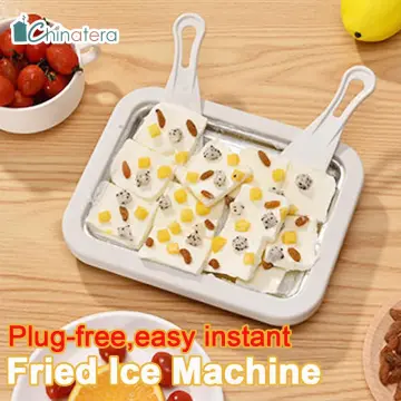 Instant Ice Cream Maker Fried Ice Machine Yogurt Frozen Sorbet Maker with 2  Fried Ice Shovels