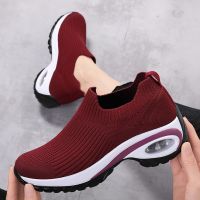 Women Fashion Wedge Platform Sneakers Female New Casual Sport Shoes Ladies Air Cushion Running Mesh Breathable Shoes Wholesale