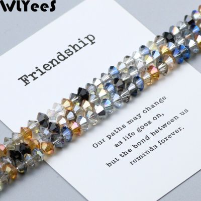 WLYeeS 4*6mm UFO shape 100pcs Austrian spaceship crystal beads Double Bicone glass loose Space bead for Women DIY earring Making