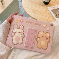 Fashion cartoon cute rabbit Tablet Stand Funda Case For apple ipad 5 6 9.7 Pro 11 10.2 10.5 Mini 12345 silicone Protective Shell